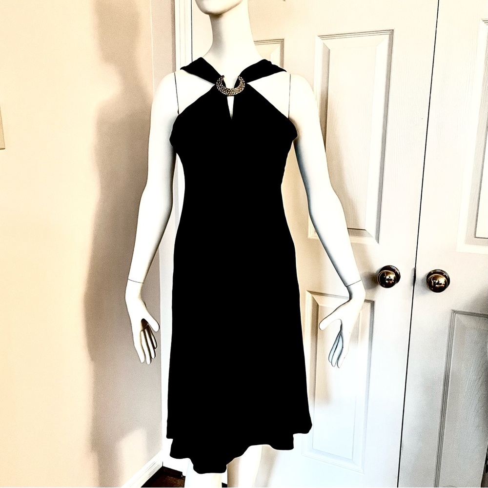 Nine West Black Velvet Halter Dress NWT Size 8